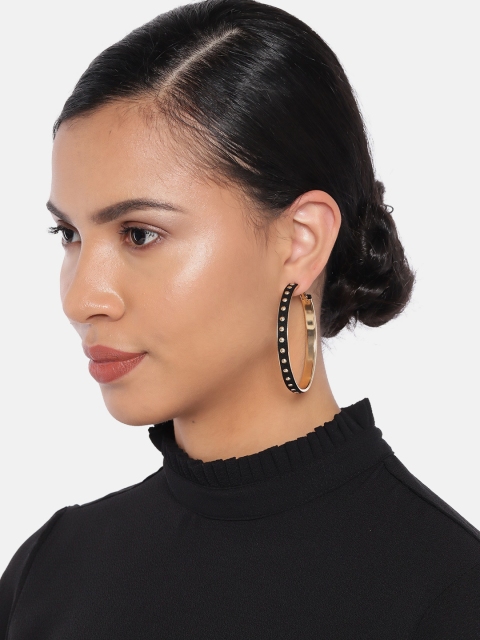 

Ayesha Set Of 2 Circular Party Hoop Earrings, Black