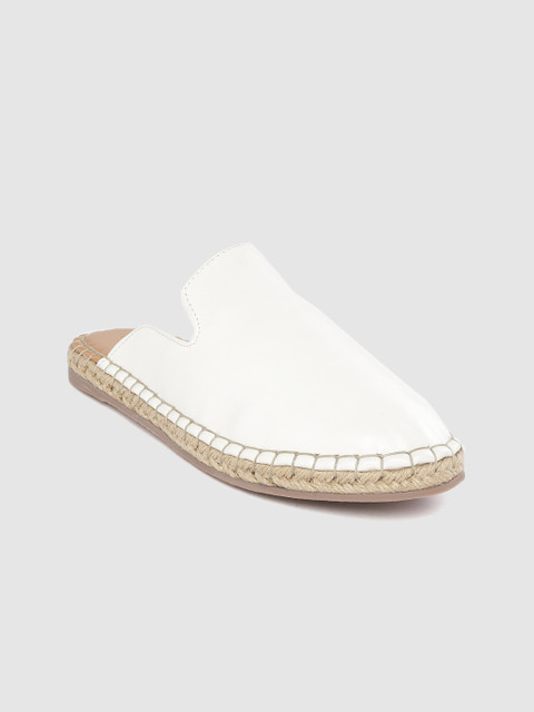 

Mast & Harbour Women Off-White Solid Mules