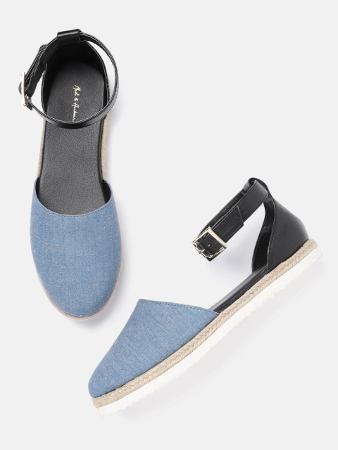 

Mast & Harbour Women Blue & Black Colourblocked Denim Flats