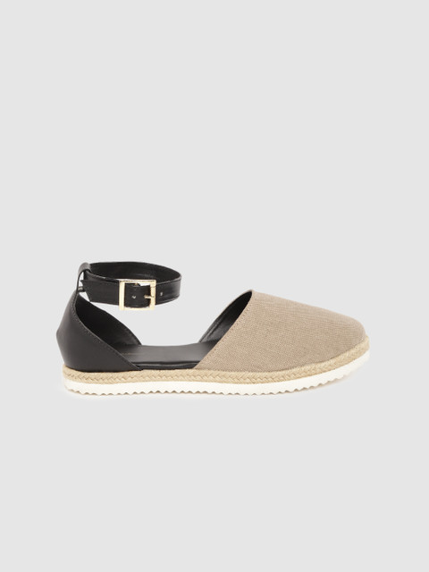 

Mast & Harbour Women Beige & Black Colourblocked Espadrilles Flats
