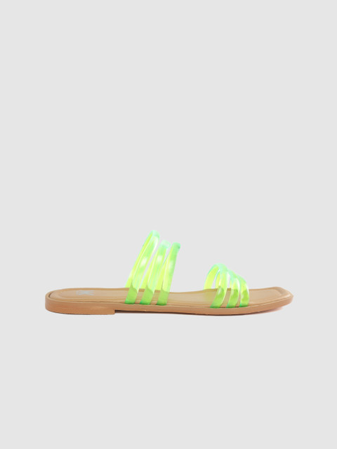 

Kook N Keech Women Fluorescent Green Solid Open Toe Flats