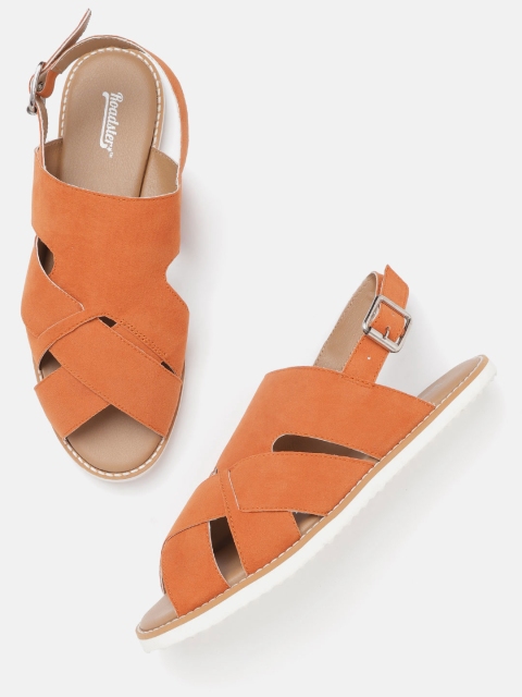 

Roadster Women Orange Solid Open Toe Flats