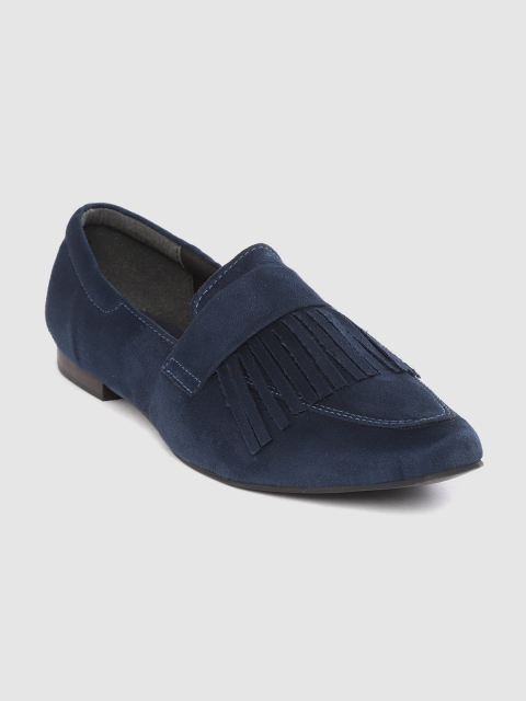 

her by invictus Women Navy Blue Fringed Loafers