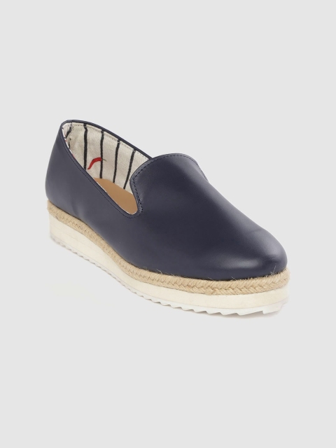 

Mast & Harbour Women Navy Blue Solid Slip-Ons