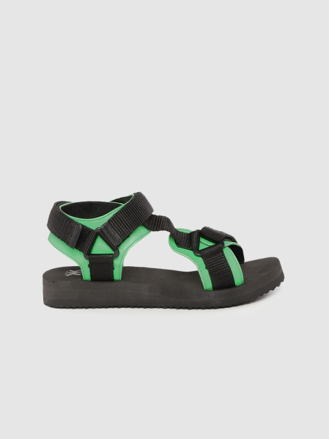 

Kook N Keech Women Black & Green Colourblocked Sports Sandals