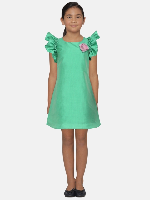 

Meringue Girls Green Solid A-Line Dress