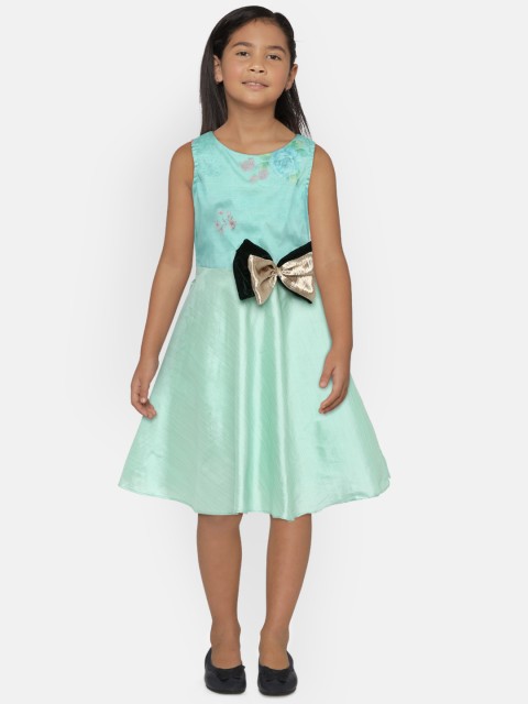 

Meringue Girls Green Printed Fit and Flare Dress