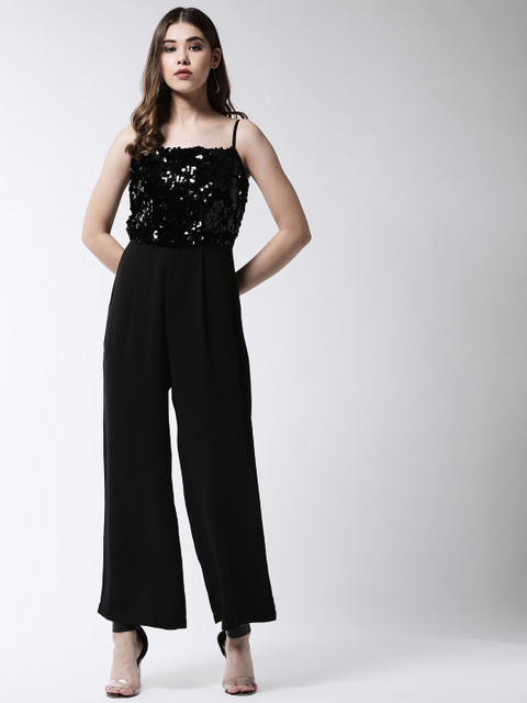 

MAGRE Women Black Solid Basic Jumpsuit