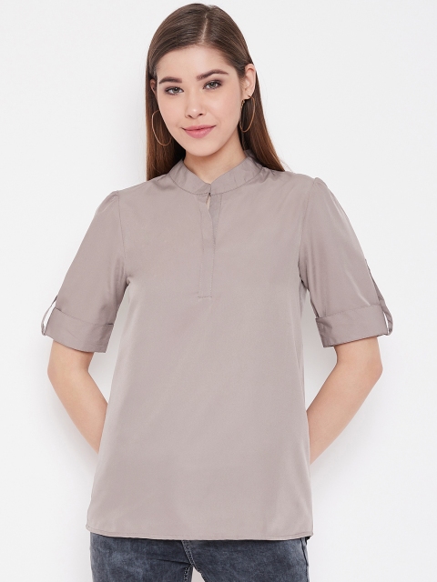 

NEEDLE WORKS Women Grey Solid Top