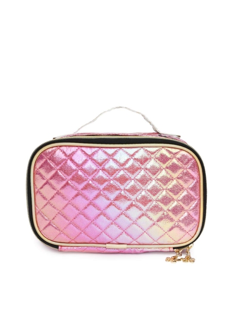 

Purple Crane Women Pink Solid Waterproof Cosmetic Pouch with Holographic Effect