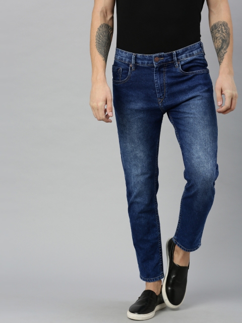 

HERE&NOW Men Blue Regular Fit Mid-Rise Clean Look Stretchable Jeans