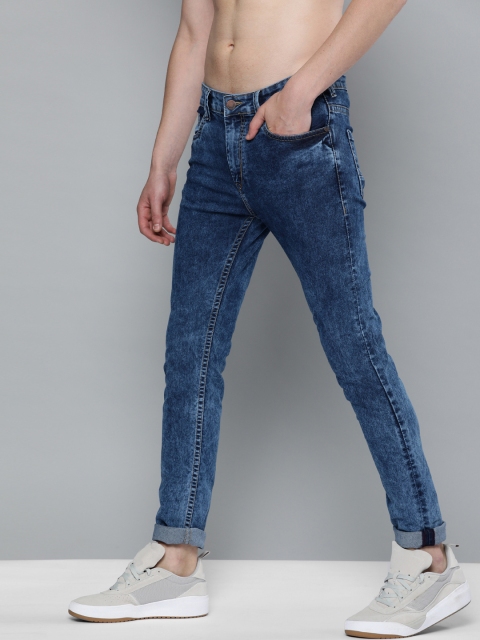 

HERE&NOW Men Blue Skinny Fit Mid-Rise Clean Look Stretchable Jeans