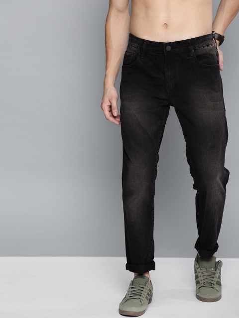 

HERE&NOW Men Black Slim Fit Mid-Rise Clean Look Stretchable Jeans