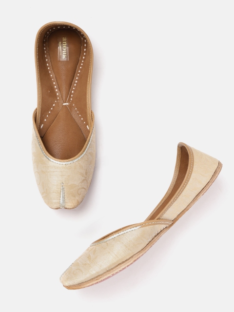 

Anouk Women Beige Woven Design Mojaris