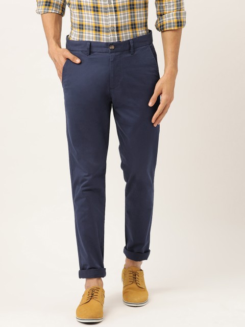 

United Colors of Benetton Men Navy Blue Slim Fit Solid Chinos
