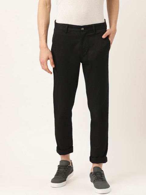 

United Colors of Benetton Men Black Slim Fit Solid Chinos