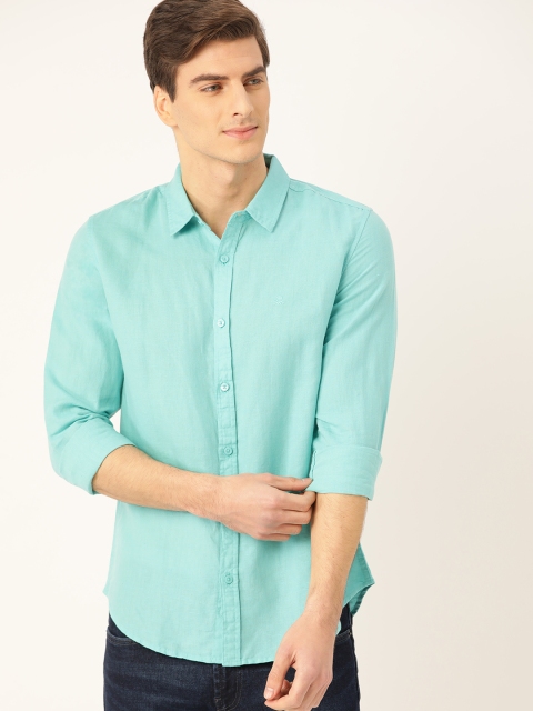 

United Colors of Benetton Men Blue Slim Fit Solid Casual Shirt
