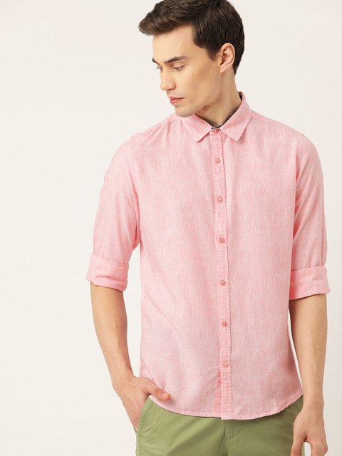 

United Colors of Benetton Men Pink Regular Fit Solid Casual Shirt