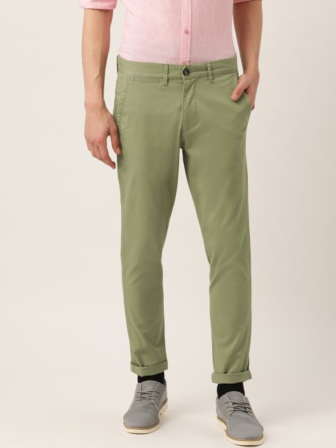

United Colors of Benetton Men Green Slim Fit Solid Chinos