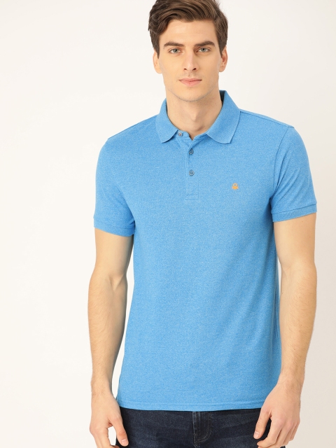 

United Colors of Benetton Men Blue Solid Polo Collar T-shirt