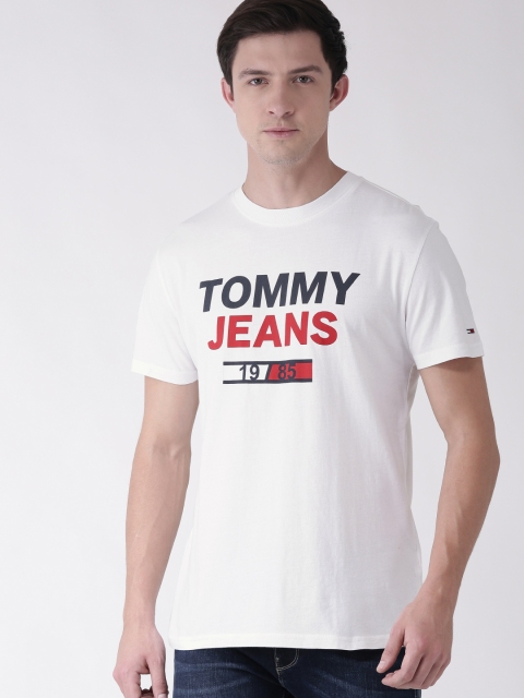 

Tommy Hilfiger Men White Printed Round Neck T-shirt