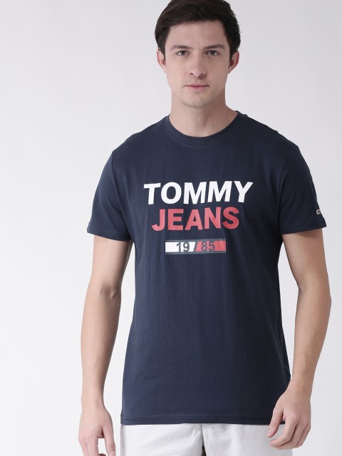 

Tommy Hilfiger Men Navy Blue Printed Round Neck T-shirt