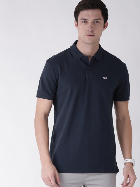

Tommy Hilfiger Men Navy Blue Solid Polo Collar T-shirt