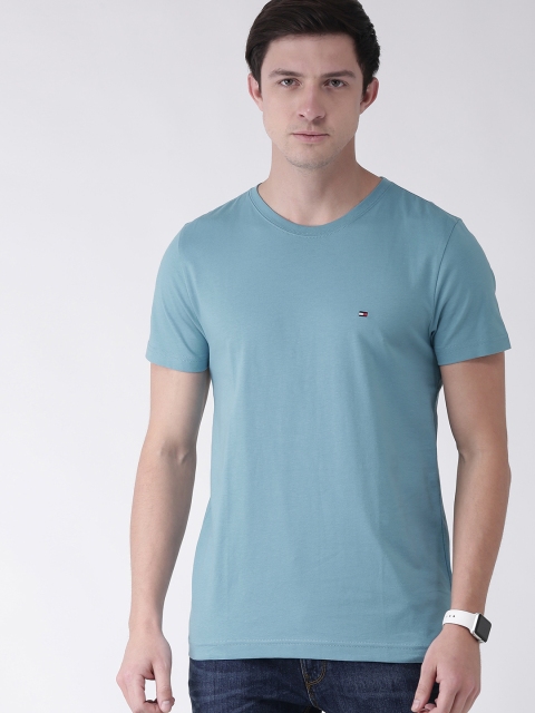 

Tommy Hilfiger Men Blue Solid Round Neck T-shirt