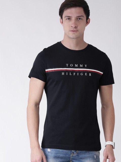 

Tommy Hilfiger Men Navy Blue Printed Round Neck T-shirt