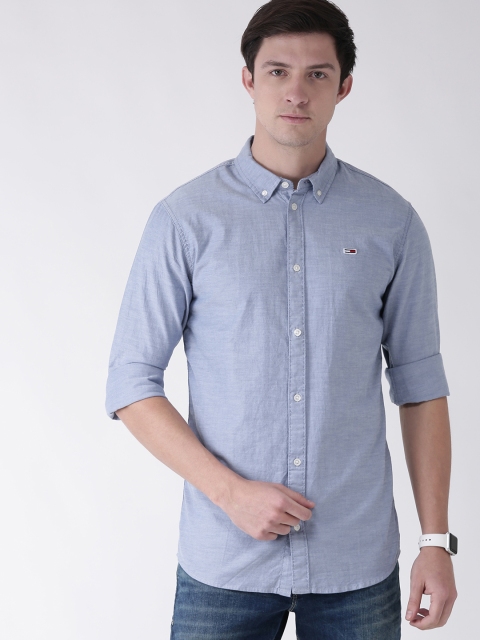 

Tommy Hilfiger Men Navy Blue Slim Fit Solid Casual Shirt