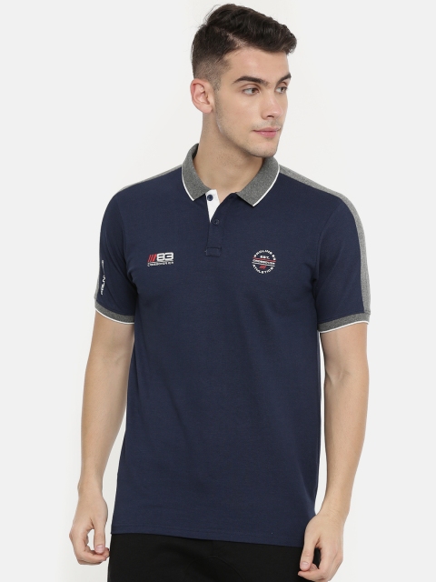 

Proline Active Men Navy Blue Solid Polo Collar Pure Cotton T-shirt