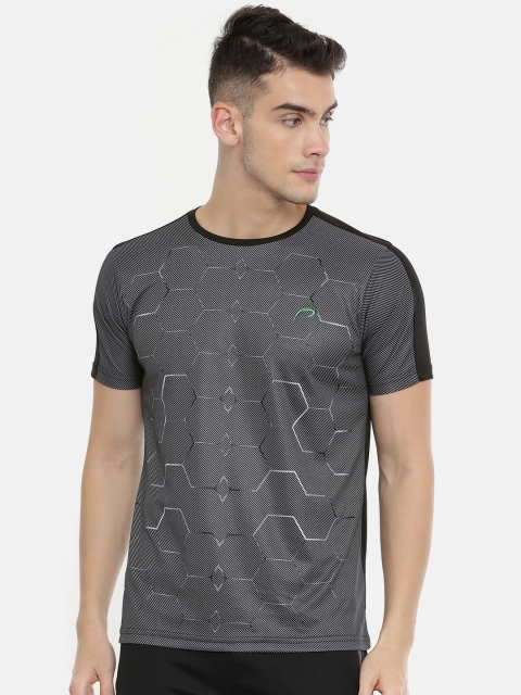 

Proline Active Men Black & Grey Printed Round Neck T-shirt