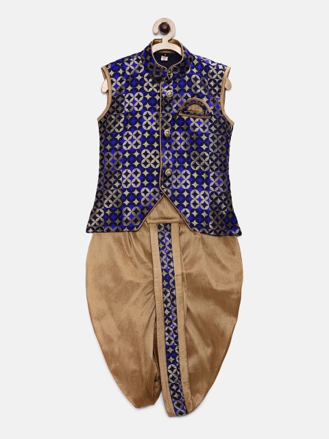 

Ridokidz Boys Blue & Beige Printed Kurta with Dhoti Pants
