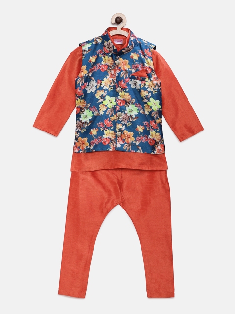 

Ridokidz Boys Orange & Blue Printed Kurta with Harem Pants