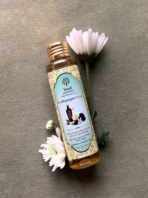 

Khadi Essentials Extra Virgin Olive Body Massage Oil for Reducing Dark Circles & Wrinkles, Gold