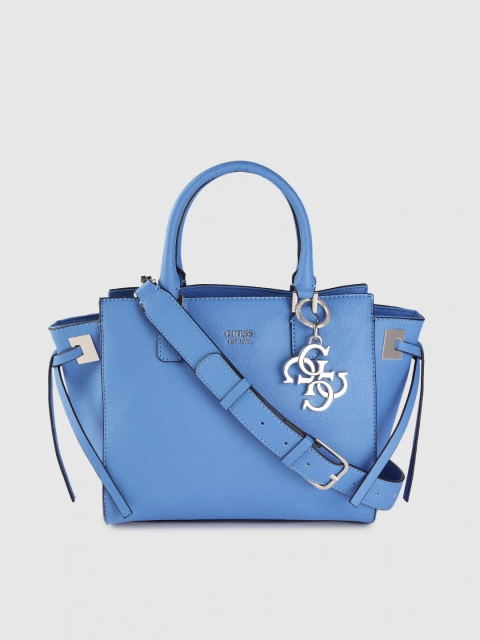 

GUESS Blue Solid Handheld Bag