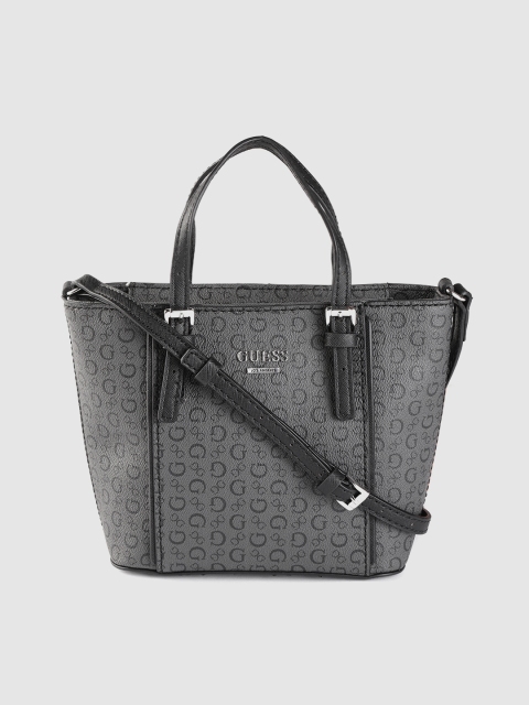 

GUESS Charcoal Grey Printed Handheld Bag