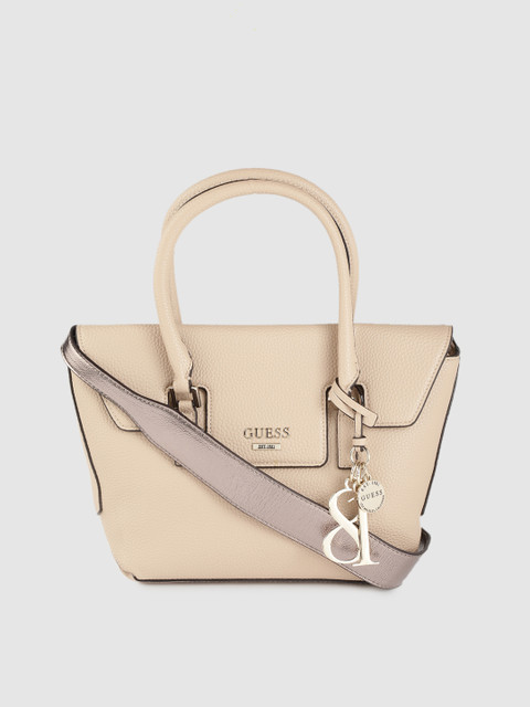 

GUESS Women Beige Solid Satchel