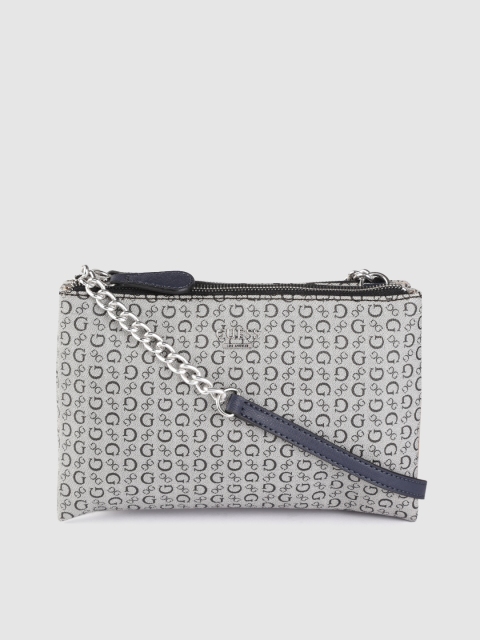 

GUESS Grey & Black Printed Sling Bag