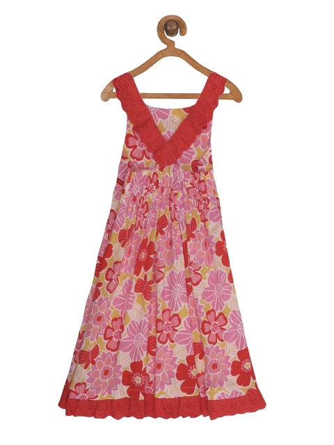 

Miyo Girls Red Floral Printed A-Line Dress