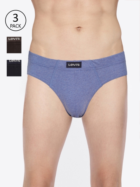 

Levis Men Pack of 3 Solid Briefs #011, Blue