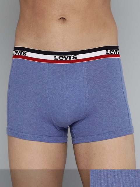

Levis Men Pack of 2 Blue Solid Cotton Trunks #003-TRUNK-BLUE MEL/BLUE MEL-P2-