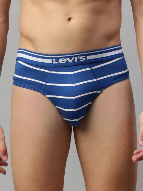 

Levis Men's Blue and White Striped Briefs #005-BRIEF-ST -3 (BLUE / WHT)-P1