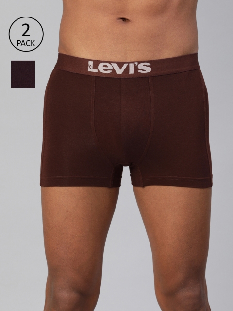 

Levis Men Pack of 2 Solid Trunks #018, Burgundy
