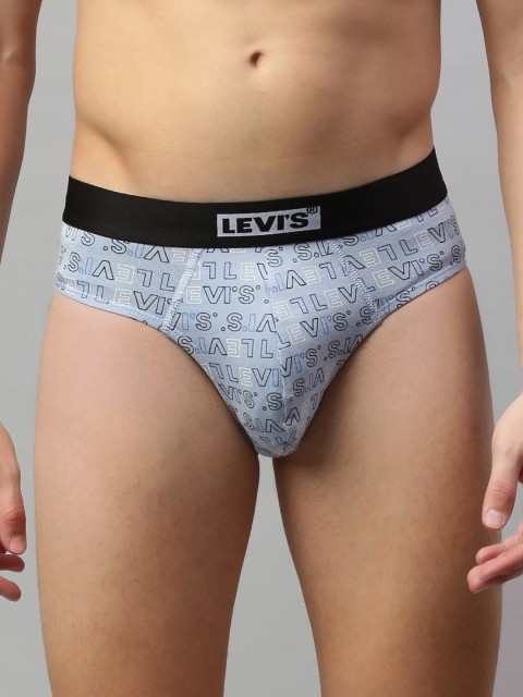 

Levis Men's Grey and Black Printed Briefs #021-BRIEF-SKYWY/BLK-P1