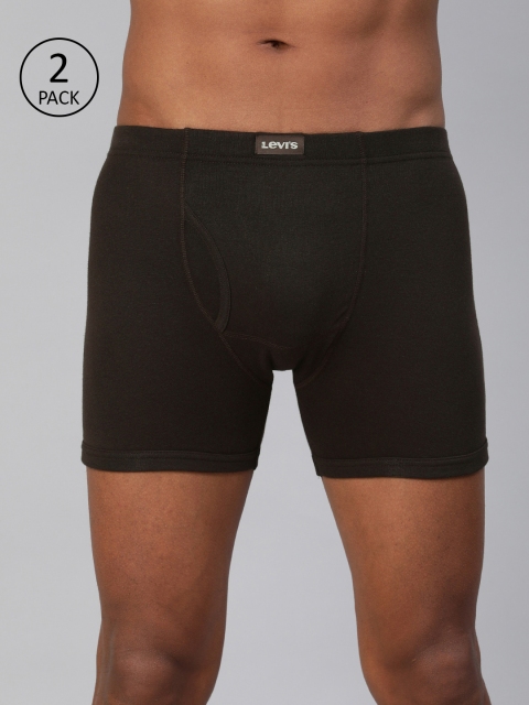 

Levis Men Pack of 2 Brown Solid Trunks