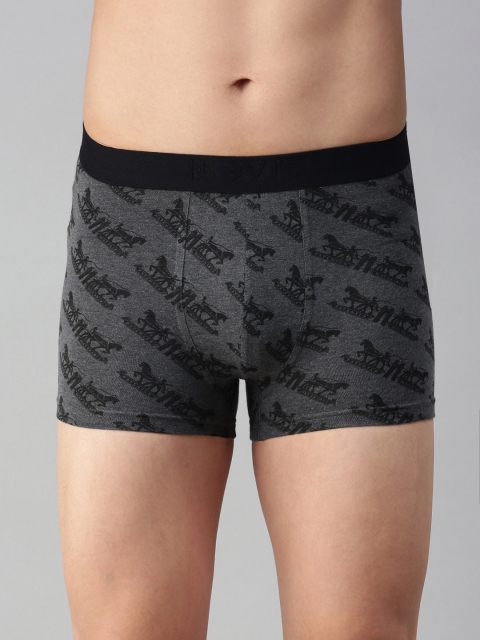 

Levis Men Charcoal Grey & Black Brand Logo Print Trunks #022-TRUNK-DK GMEL/BLK-P1