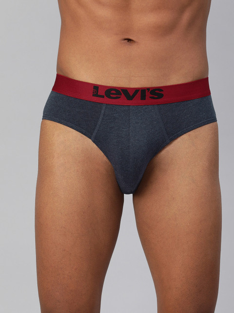 

Levis Men Navu Blue Solid Basic Briefs #019-BRIEF-NAVY MEL-P1, Navy blue