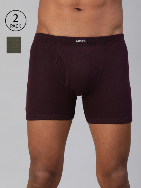 

Levis Men Pack of 2 Solid Trunks #010, Olive