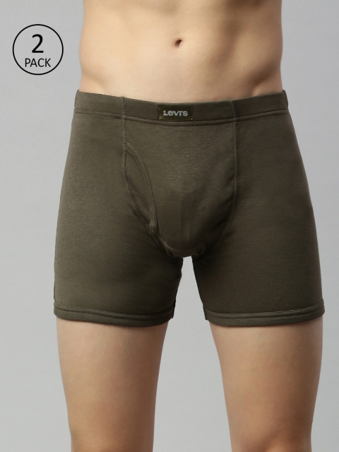 

Levis Men Pack of 2 Olive Green Solid Trunks #010-BOXER BRIEF-OLV NIGHT-P2